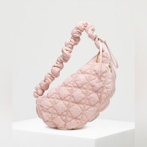 Quilted Scrunch Strap Hobo Bag - Blush Pink
